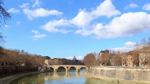 Ponte Sisto, Rzym, Włochy — Wideo stockowe