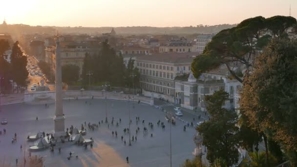 Piazza del Popolo, Рим, Италия — стоковое видео