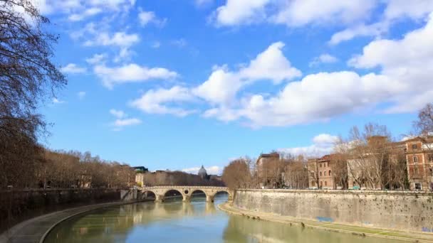 Ponte Sisto. Řím, Itálie — Stock video