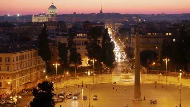 Piazza del Popolo, Рим — стоковое видео