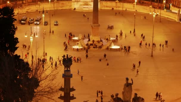 Piazza del Popolo, Рим — стоковое видео