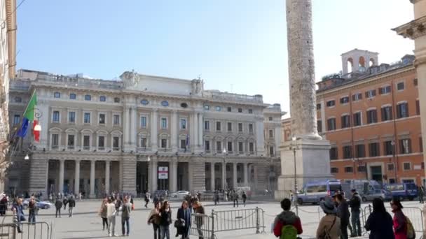 Piazza Colonna, Ρώμη, Ιταλία — Αρχείο Βίντεο