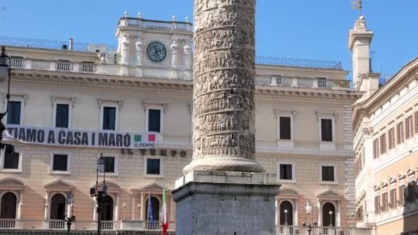 Colonna di Marco Aurelio. Piazza Colonna — Αρχείο Βίντεο