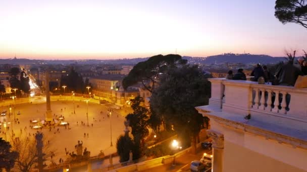 Piazza del Popolo, Рим, Италия — стоковое видео