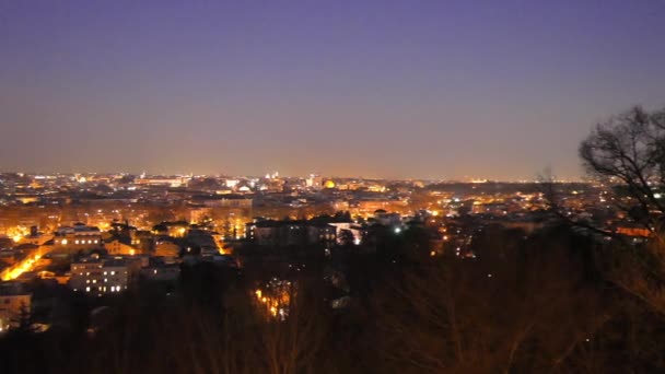 Gece Roma panorama — Stok video