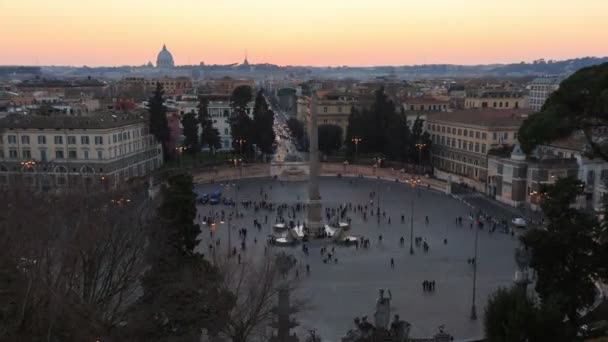Piazza del popolo, Řím — Stock video