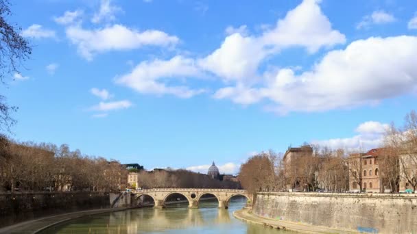 Bridge Sisto. Rome, Italy — Stock Video