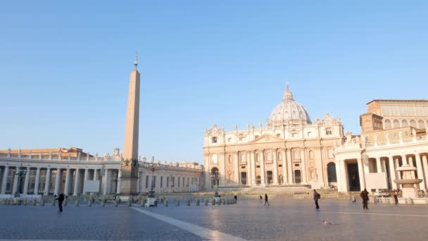 Basilikan och Petersplatsen. Rom, Italien — Stockvideo