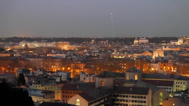 Rome nacht panorama. Italië — Stockvideo