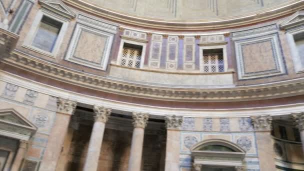 Pantheon, het interieur. Rome, Italië — Stockvideo