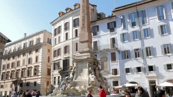 Obelisco da Fontana del Pantheon. Roma, Itália — Vídeo de Stock