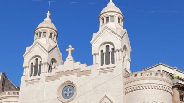 Valdese evangelische kerk op de piazza cavour — Stockvideo