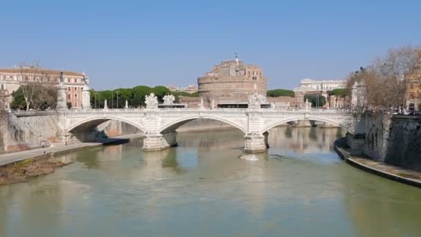 Ponte Vittorio Emanuele Ii. Řím, Itálie — Stock video