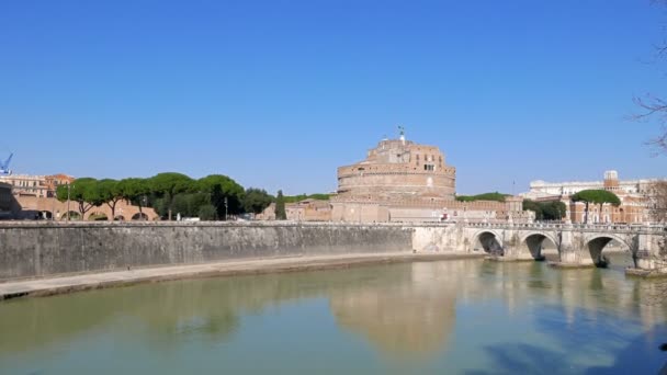 Zamek San Angelo, Rzym, Włochy — Wideo stockowe