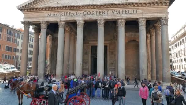 Kolonáda Pantheon, Řím, Itálie — Stock video