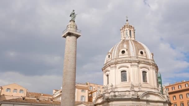 Colonna Traiana, Forum Elvetia, Roma, İtalya — Stok video