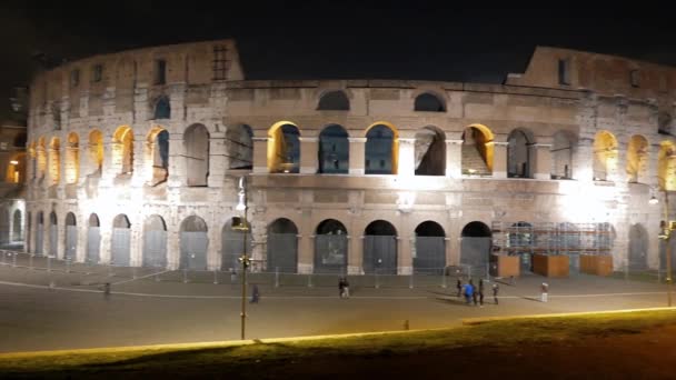 Colosseum. Rome bij nacht. Italië — Stockvideo