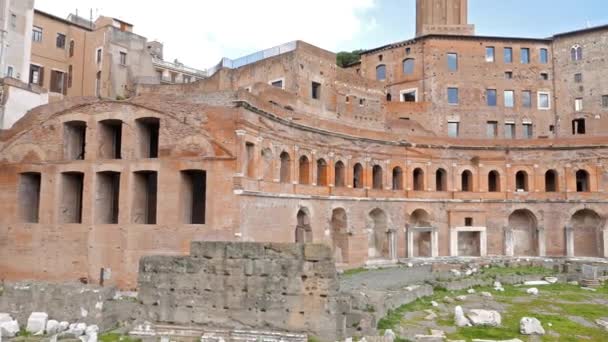 Markt van Trajanus, Roma, Italië — Stockvideo