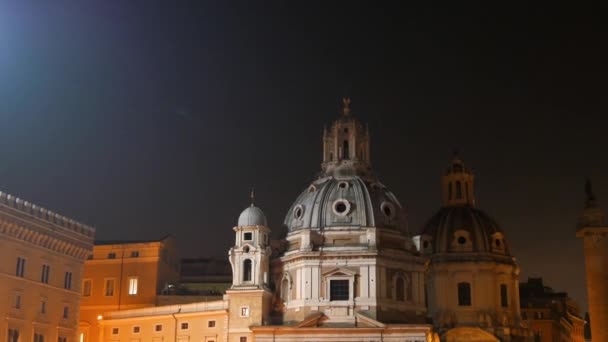 Santa Maria di Loreto. Noite, Roma, Itália — Vídeo de Stock