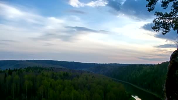 Puesta de sol sobre el río TimeLapse — Vídeo de stock