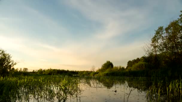 Tramonto riflesso nel fiume — Video Stock