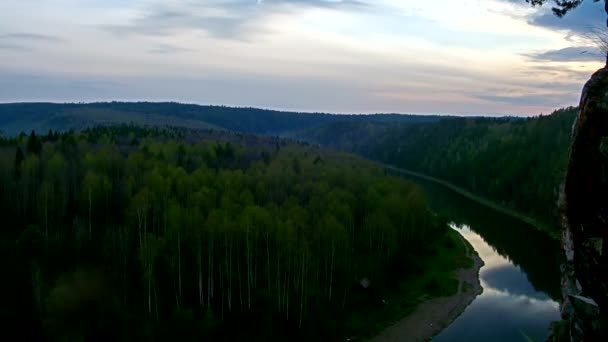 Sunset over river Time Lapse — Stock Video