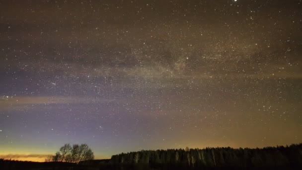 Droga Mleczna obraca się wokół gwiazdy — Wideo stockowe