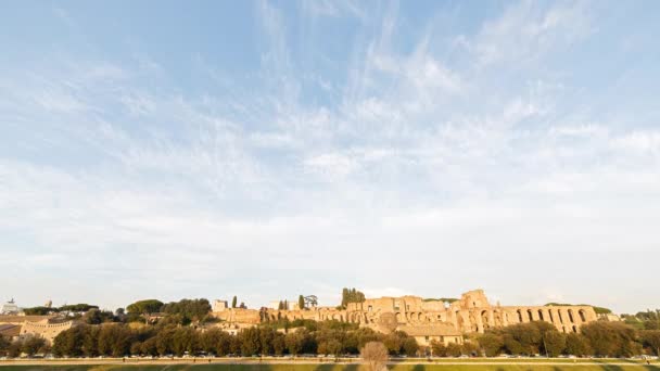 Ruiny paláce patrová pahorku v Římě — Stock video