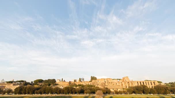 Ruïnes van het paleis van de Palatijnse heuvel in rome — Stockvideo