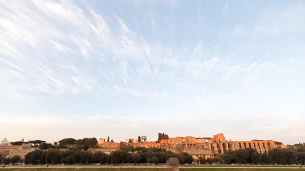 Ruïnes van het paleis van de Palatijnse heuvel in rome — Stockvideo