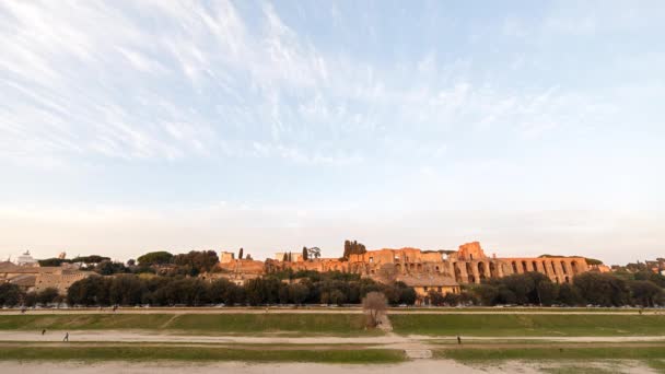 Ruïnes van het paleis van de Palatijnse heuvel in rome — Stockvideo