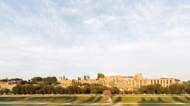 Ruïnes van het paleis van de Palatijnse heuvel in rome — Stockvideo