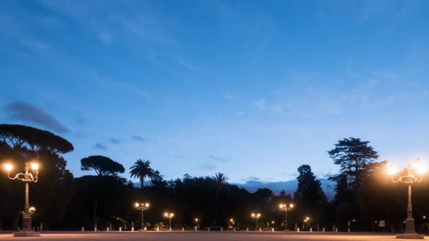 Amanhecer em Pincio, Garden Villa Borghese — Vídeo de Stock
