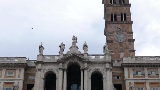 Basilika von St. Mary Major. romisch — Stockvideo