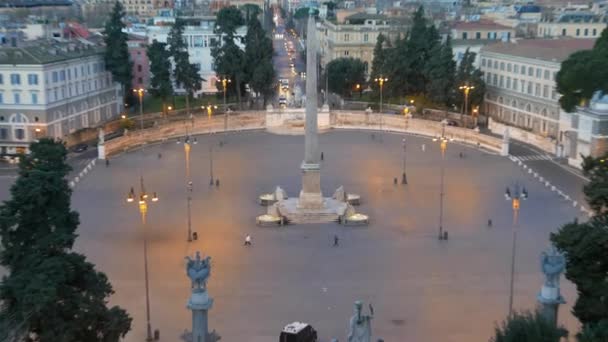 Piazza del Popolo, Rom, Italien — Stockvideo