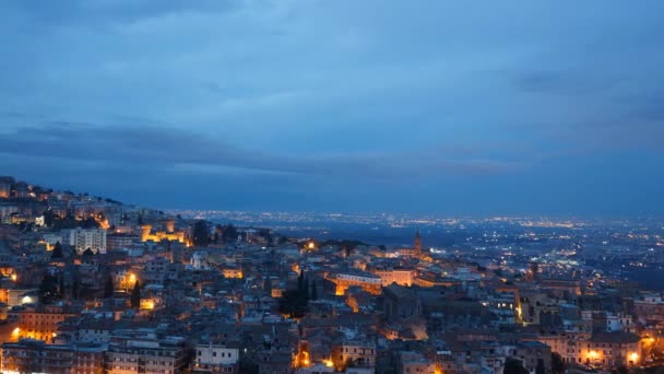 Daken van de stad Tivoli, Italië — Stockvideo