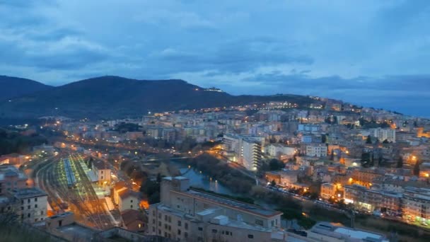 Panorama Tivoli i gryningen. Italien — Stockvideo