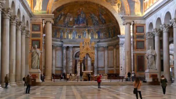 All'interno Basilica di San Paolo Fuori le Mura — Video Stock