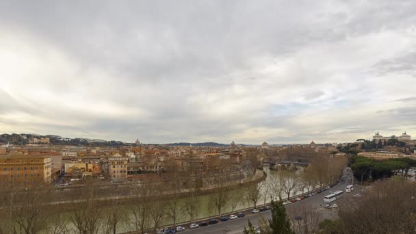 Widok na Tyber, Ponte Palatino. Rome — Wideo stockowe