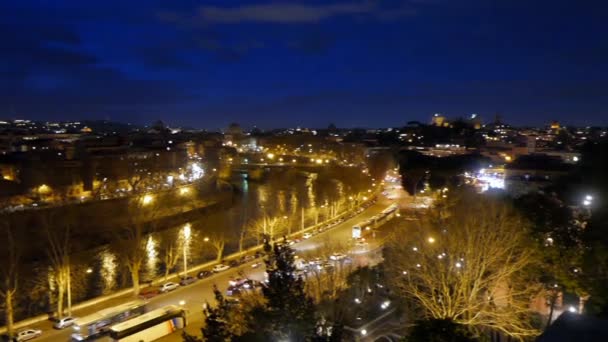 Vista noturna de Giardino degli Aranci — Vídeo de Stock