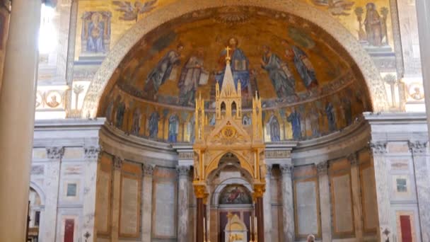 Αγία Τράπεζα του Βασιλική di San Paolo fuori — Αρχείο Βίντεο