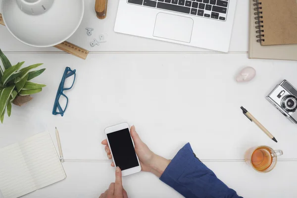 Top view office desk — Stock Photo, Image