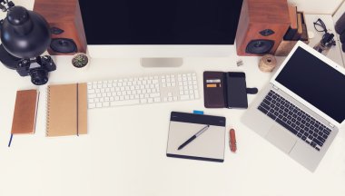 Üstten Görünüm Ofis Masası