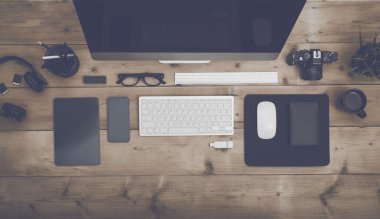 Üstten Görünüm Ofis Masası