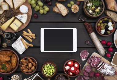 Tapas yemek üstbilgi mockup