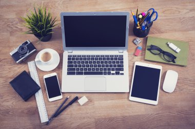 Üstten Görünüm Ofis Masası