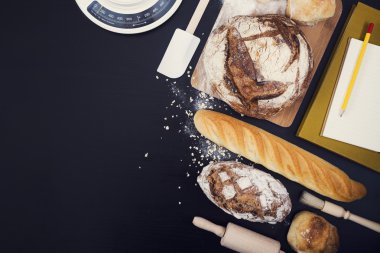 Mutfak veya restoran için gıda kahraman başlığı.