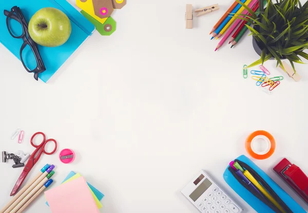 Terug naar school held koptekst — Stockfoto