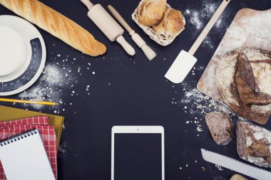 Ekmek en iyi görünümü kahraman başlık görüntü kopya alanı ile