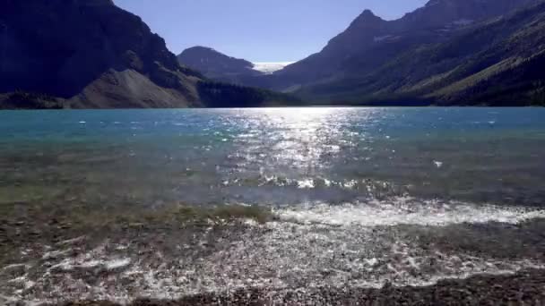 Озеро Боу Летний Солнечный День Ледник Боу Национальный Парк Банф — стоковое видео